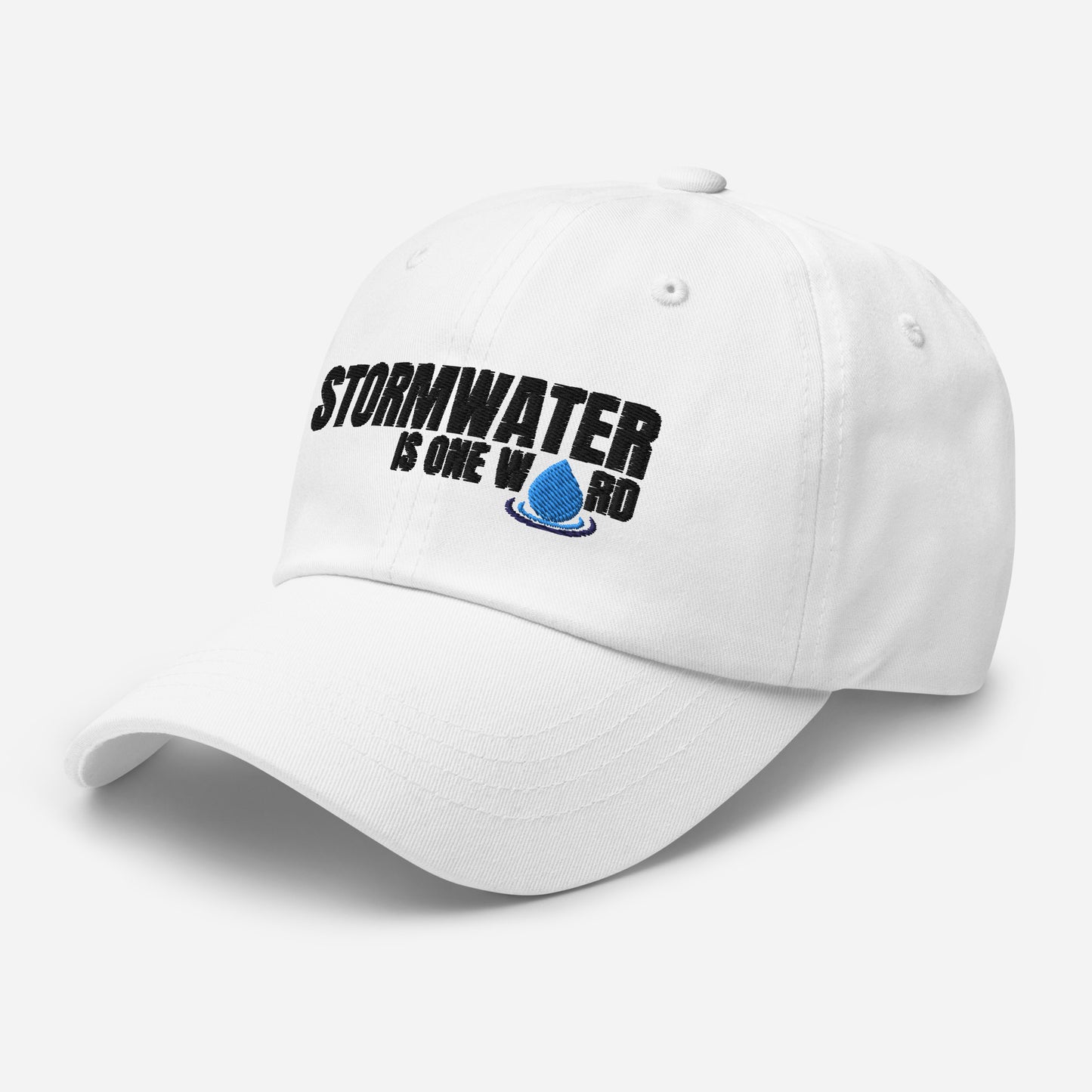 Stormwater is One Word (black) - Embroidered Dad hat