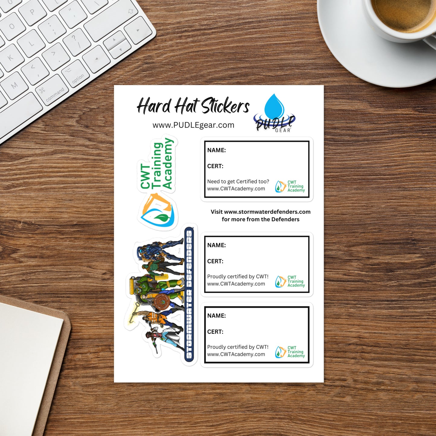 Hard Hat Stormwater Defenders Sticker sheet