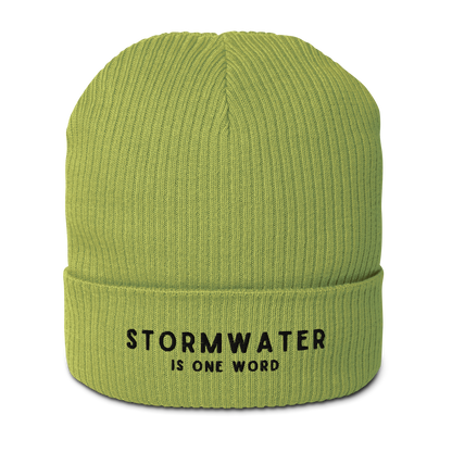 STORMWATER is One Word - Organic ribbed beanie