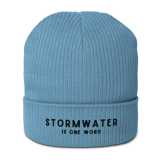 STORMWATER is One Word - Organic ribbed beanie