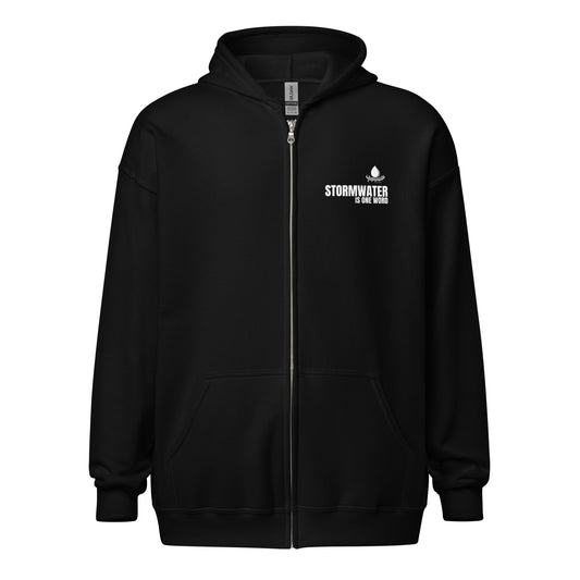 Stormwater/TurBEERdity (light on dark) Unisex heavy blend zip hoodie