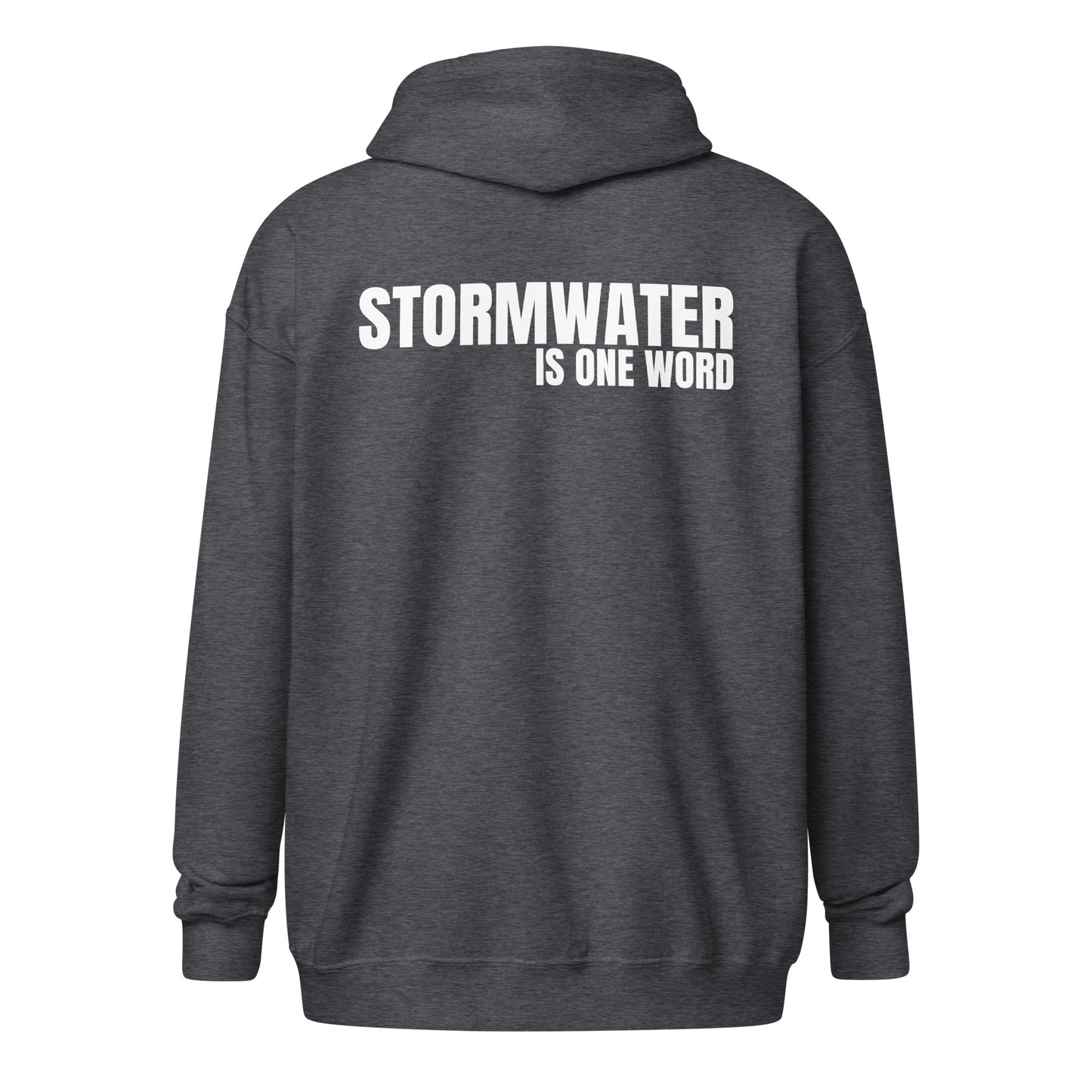 STORMWATER is One Word (back) - Unisex heavy blend zip hoodie