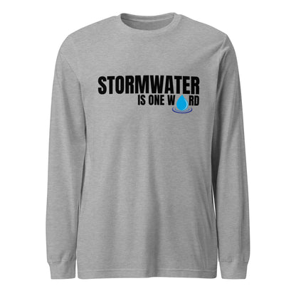 Stormwater is One Word (black text) - Unisex Long Sleeve Tee