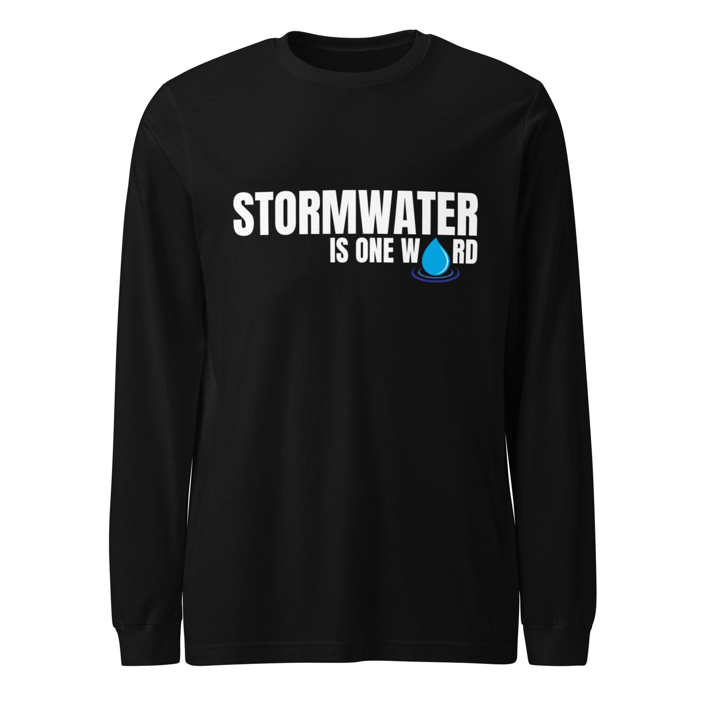 Stormwater is One Word (white text) - Unisex Long Sleeve Tee