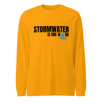 Stormwater is One Word (black text) - Unisex Long Sleeve Tee