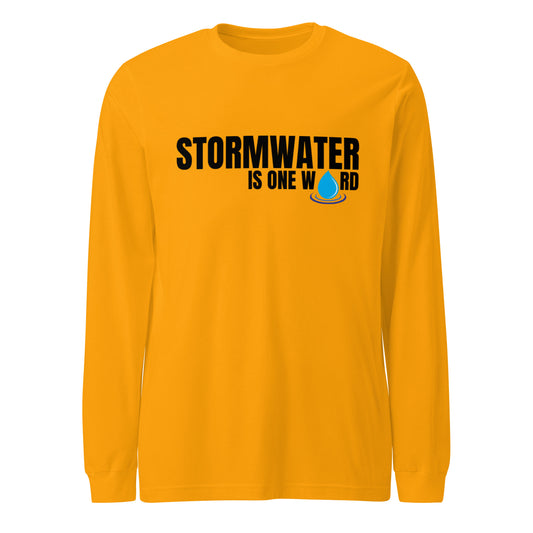 Stormwater is One Word (black text) - Unisex Long Sleeve Tee