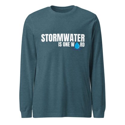 Stormwater is One Word (white text) - Unisex Long Sleeve Tee