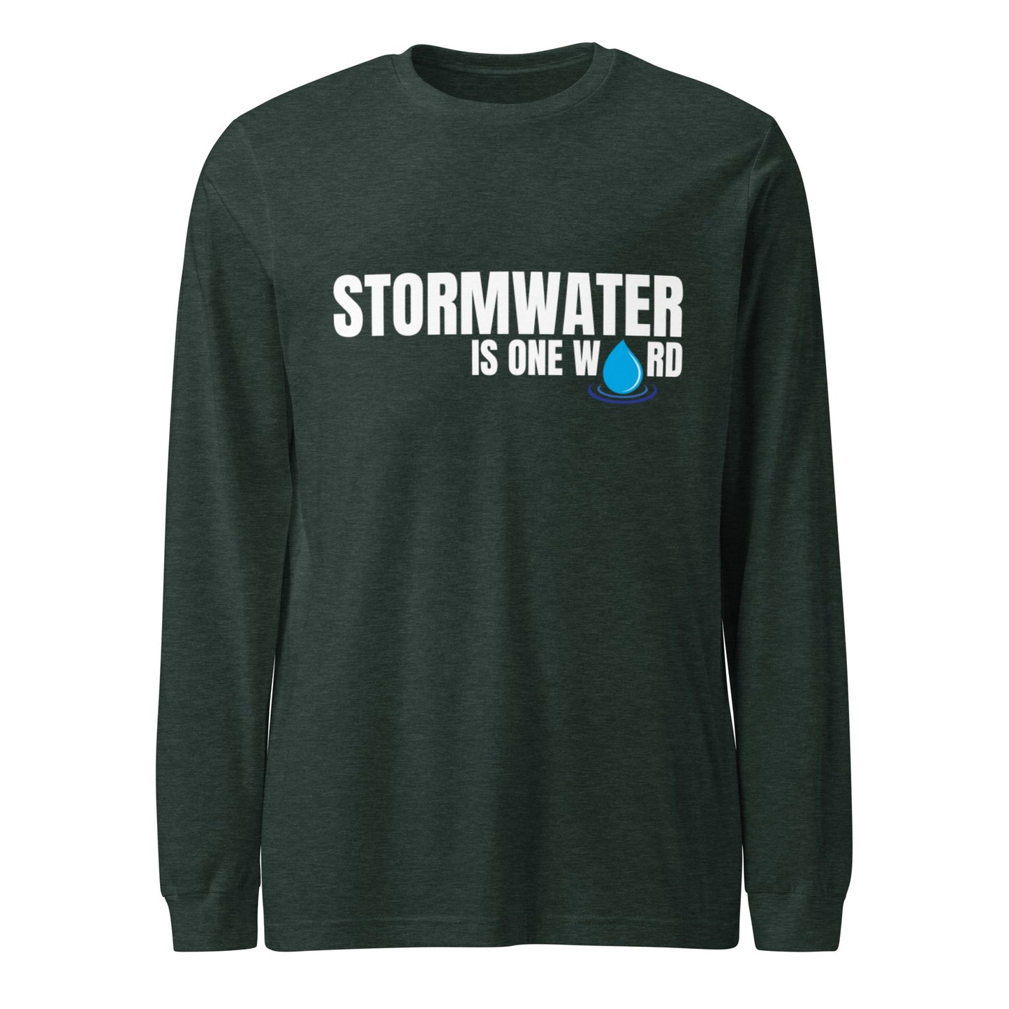 Stormwater is One Word (white text) - Unisex Long Sleeve Tee