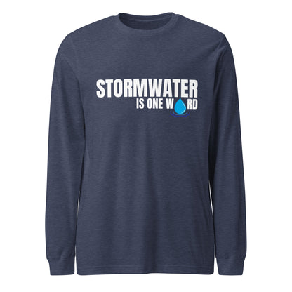 Stormwater is One Word (white text) - Unisex Long Sleeve Tee