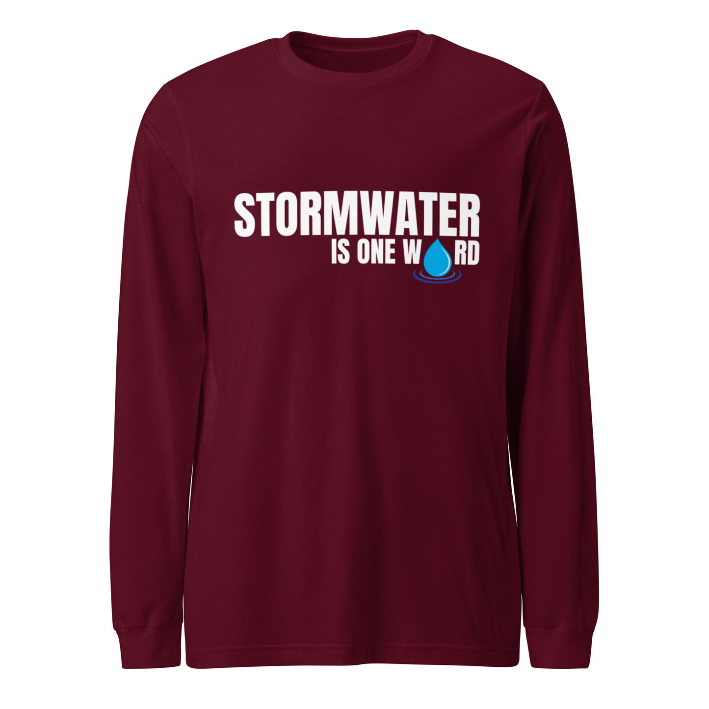 Stormwater is One Word (white text) - Unisex Long Sleeve Tee