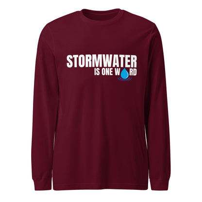 Stormwater is One Word (white text) - Unisex Long Sleeve Tee