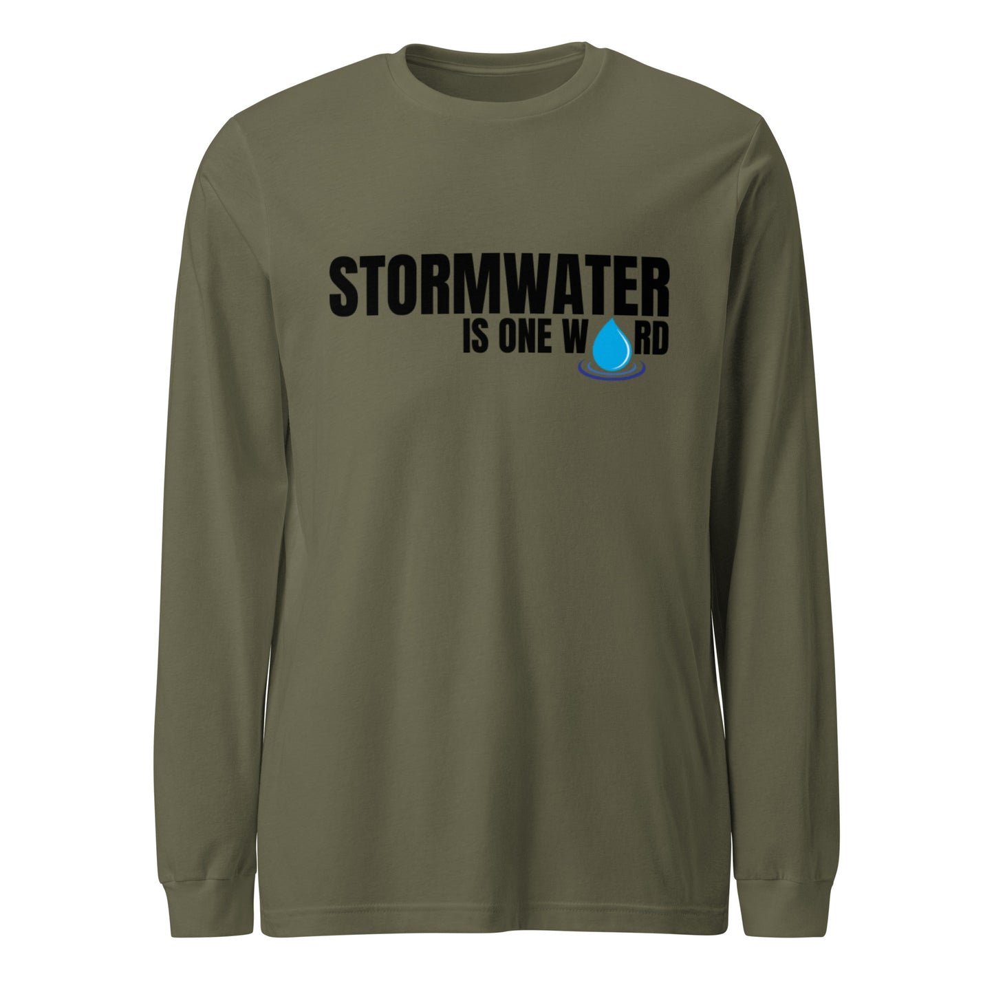 Stormwater is One Word (black text) - Unisex Long Sleeve Tee