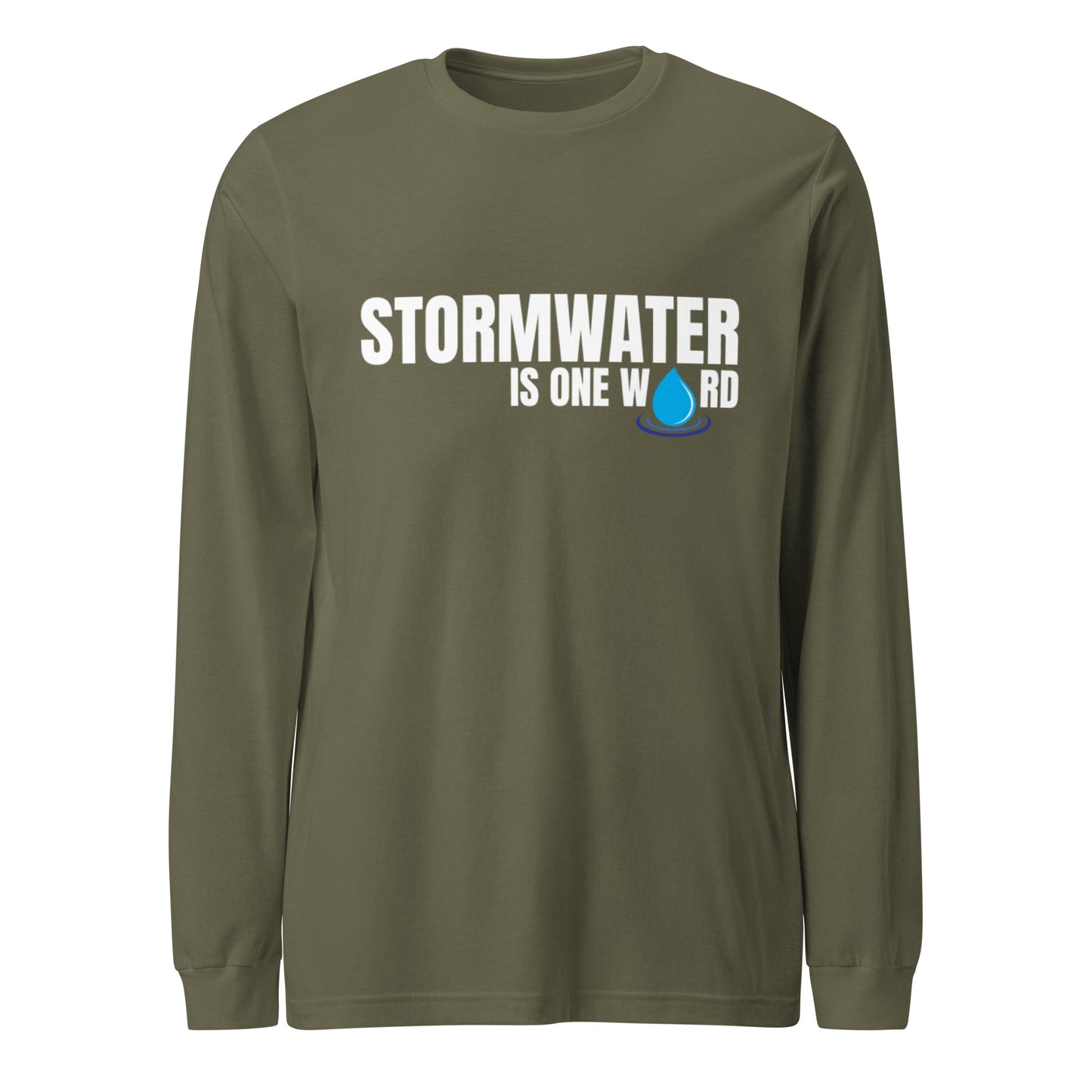 Stormwater is One Word (white text) - Unisex Long Sleeve Tee