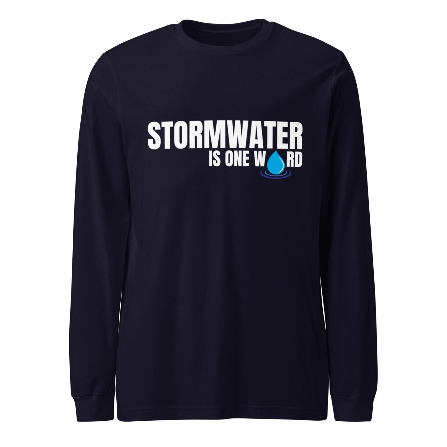 Stormwater is One Word (white text) - Unisex Long Sleeve Tee