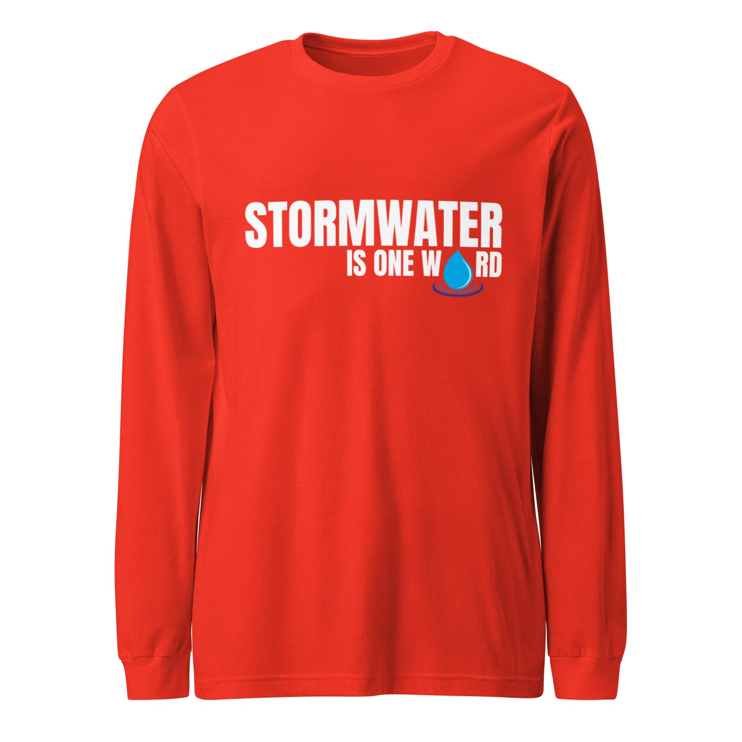 Stormwater is One Word (white text) - Unisex Long Sleeve Tee