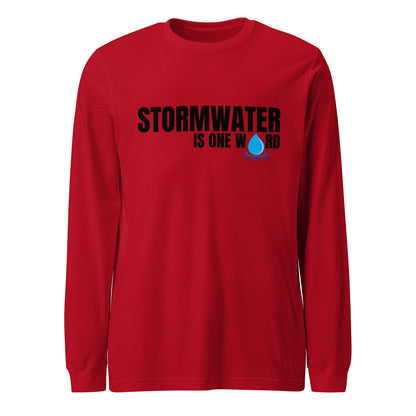 Stormwater is One Word (black text) - Unisex Long Sleeve Tee