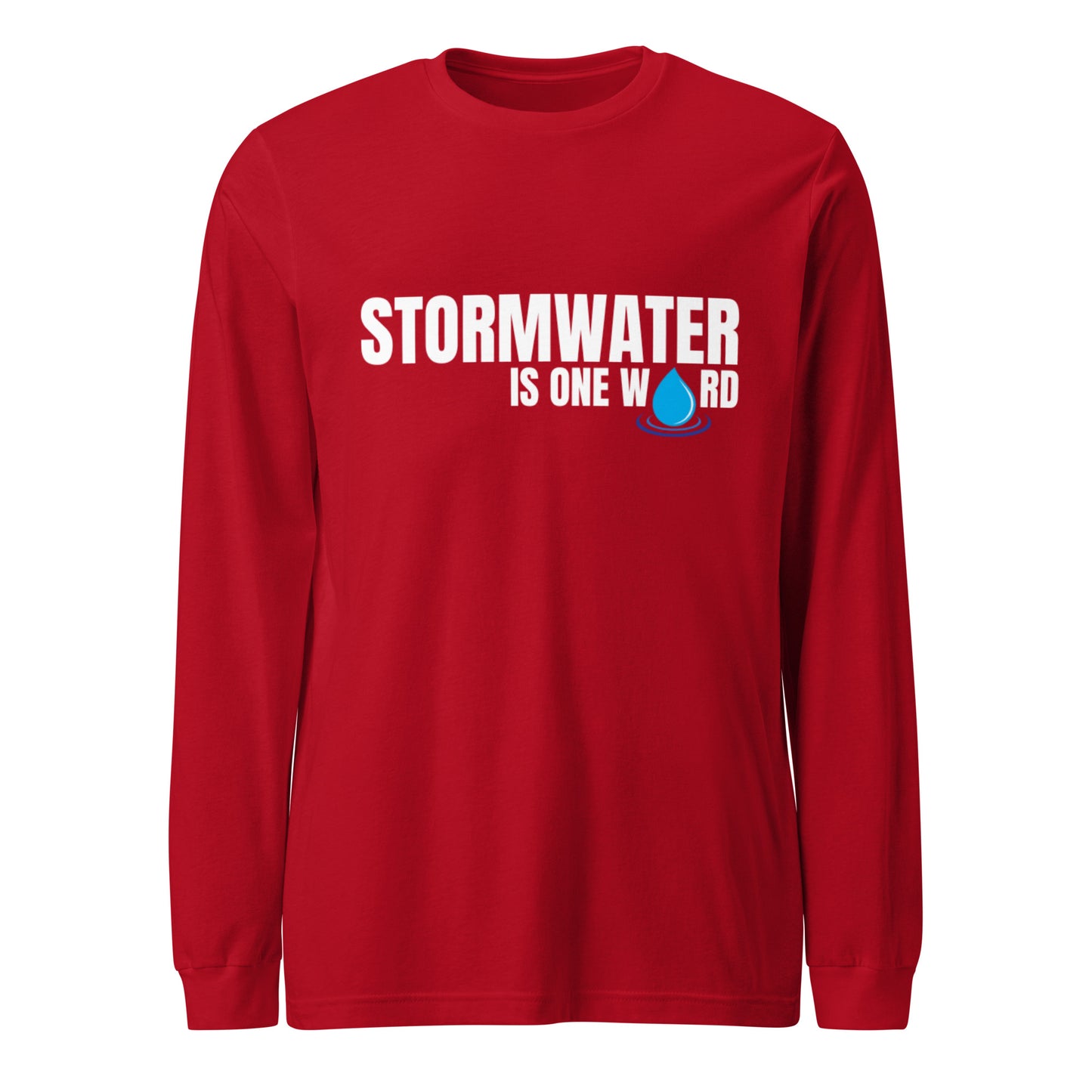 Stormwater is One Word (white text) - Unisex Long Sleeve Tee