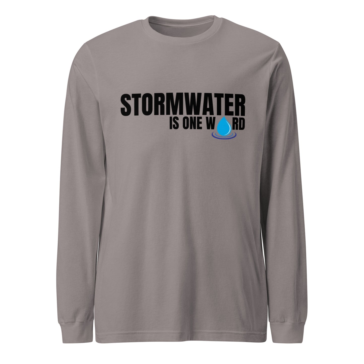 Stormwater is One Word (black text) - Unisex Long Sleeve Tee