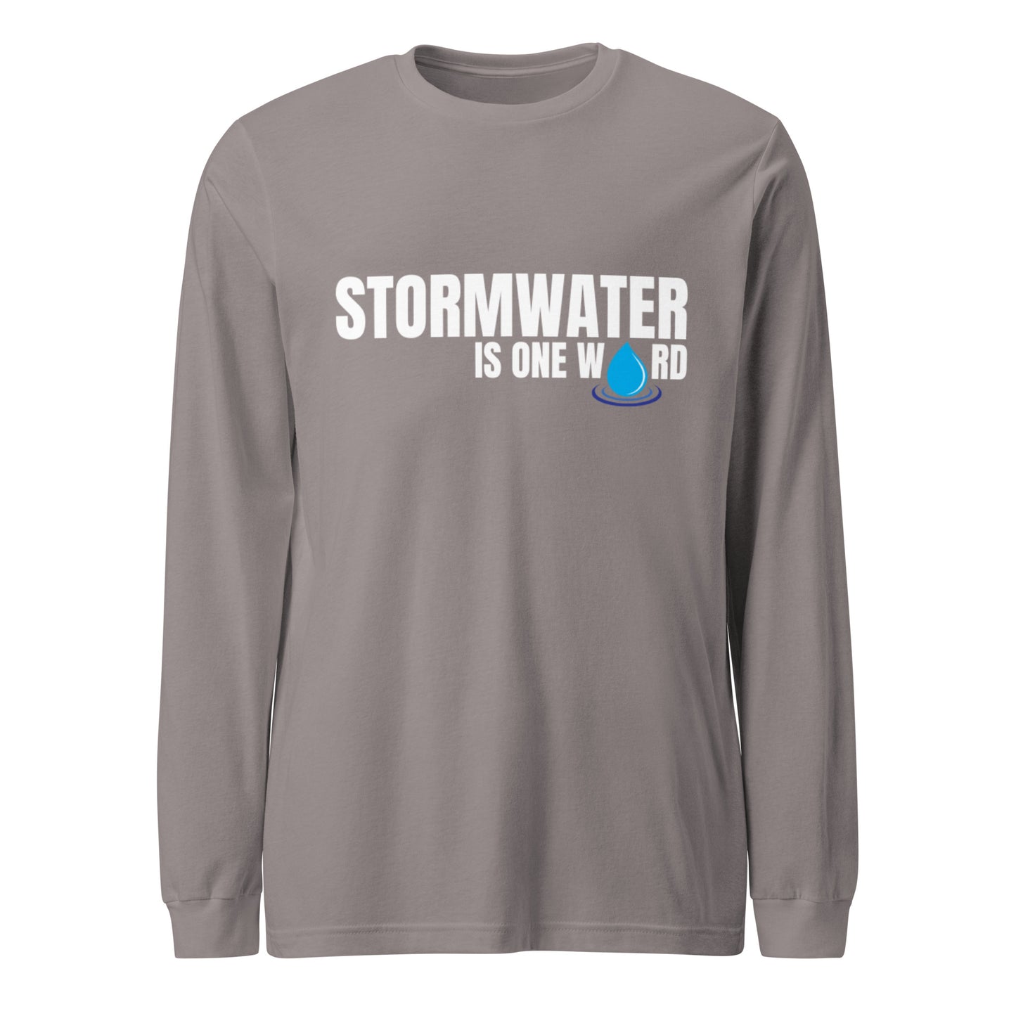 Stormwater is One Word (white text) - Unisex Long Sleeve Tee