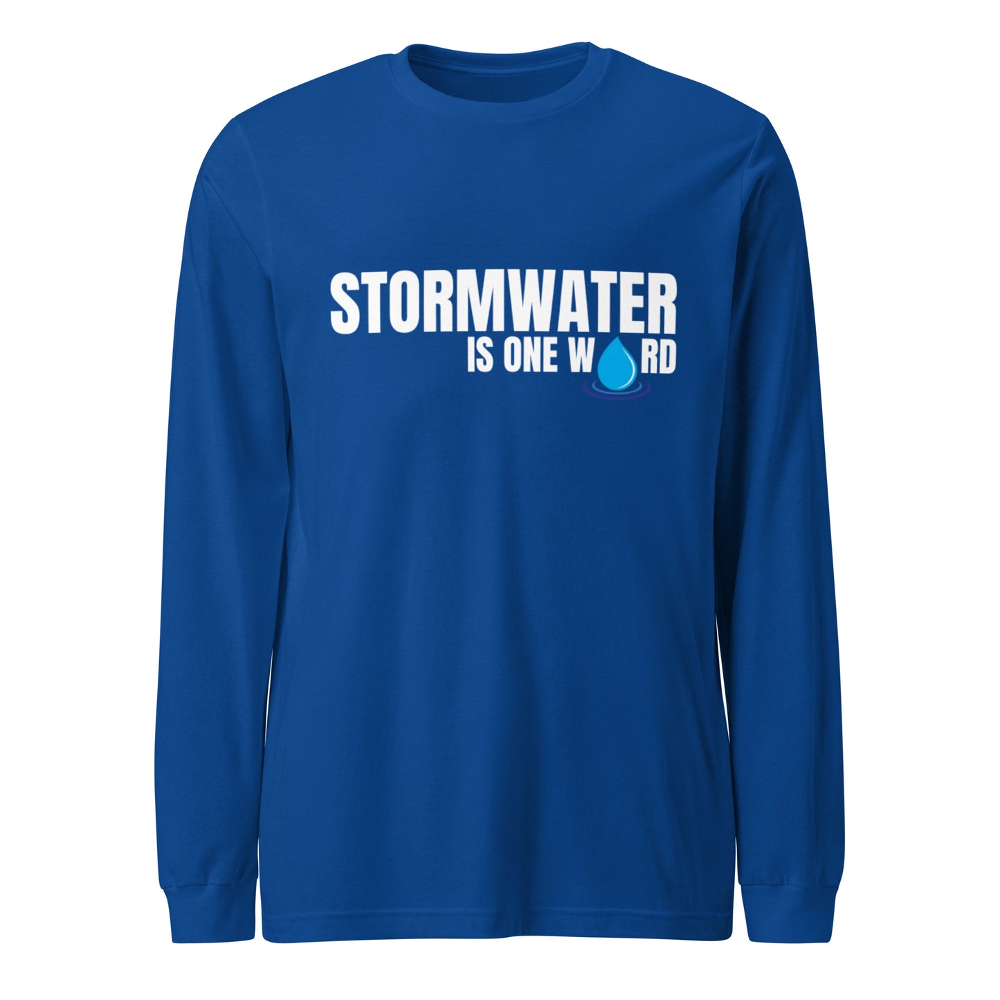 Stormwater is One Word (white text) - Unisex Long Sleeve Tee