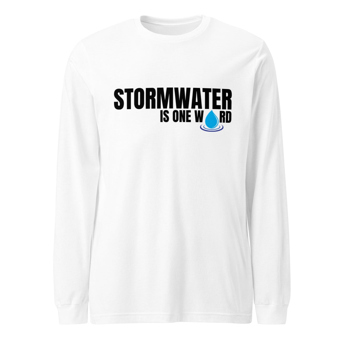 Stormwater is One Word (black text) - Unisex Long Sleeve Tee