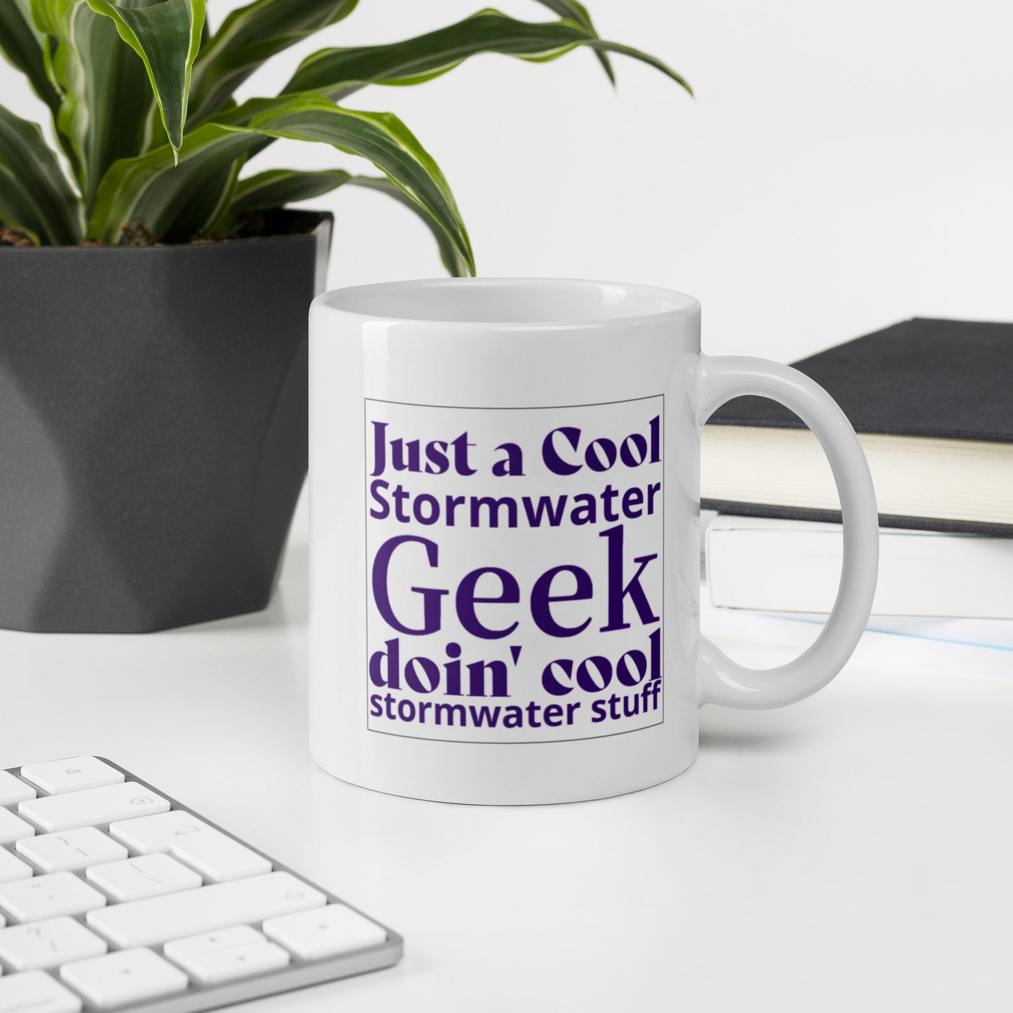 Cool Stormwater Geek (purple) - White glossy mug