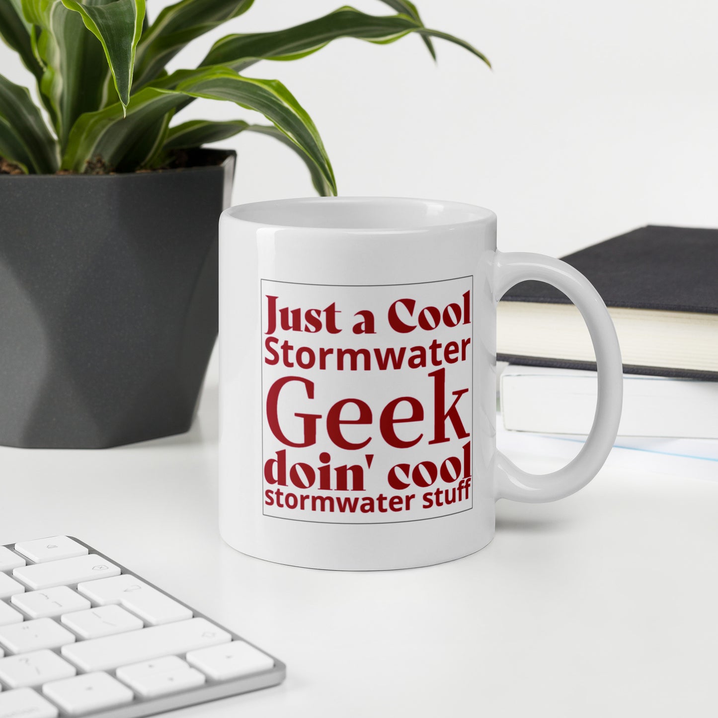 Cool Stormwater Geek (red) - White glossy mug