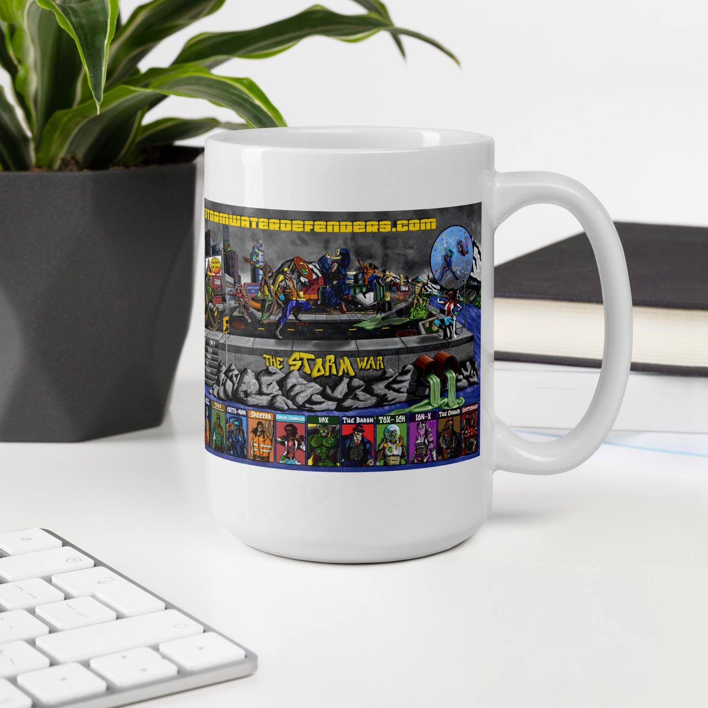 Storm War - White glossy mug