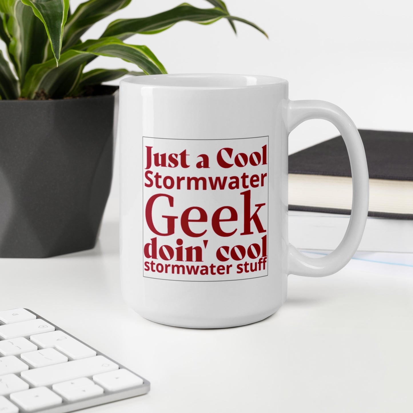 Cool Stormwater Geek (red) - White glossy mug